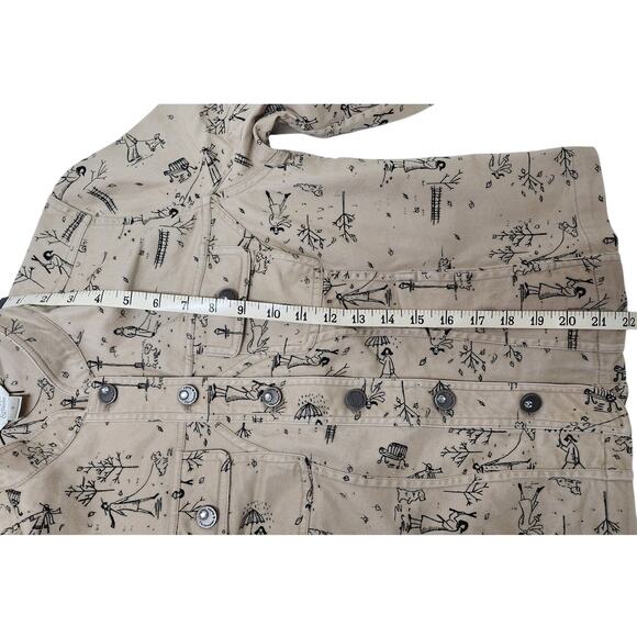 Christopher & Banks Tan Stretch Dog Print Jacket Women's Size Small 2007 - Picture 5 of 13